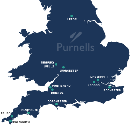 Purnells offices, Cornwall, Devon, Dorset, London, Worcester
