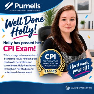 Holly has achieved her Certificate of Proficiency in Insolvency